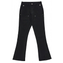 Retro Casual Jeans Women's Slim High Waist Zipper Flared Trousers
