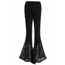 Lace Flared Trousers Fashion Women's Skinny Stretch Sports Trousers