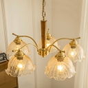 French Light Luxury Wooden Chandelier Modern Brass Chandelier for Living Room
