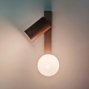2 Light Wall Mounted Light Fixture Minimalism Style Globe Shape Metal Sconce Lights