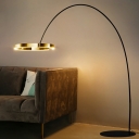 Nordic Minimalist Curved Floor Lamp Creative Metal Circle Floor Lamp for Living Room