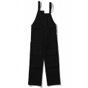 Boyish Guys Overalls Zipper Design Whole Colored Sleeveless Relaxed Ankle Length Overalls