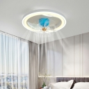 Nordic Minimalist LED Ceiling Fan Modern Smart Ceiling Mounted Fan Light for Room