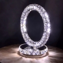 Moon/Ring/Heart Shaped LED Table Light Simplicity Clear Crystal Night Stand Lamp in Warm/White Light