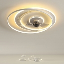 Flush Mount Fan Lamps Contemporary Style Acrylic Led Flush Mount for Living Room