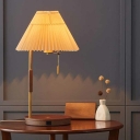 1 Light Nightstand Lights Modernist Style Cone Shape Fabric Night Table Light