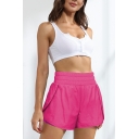 Sports Shorts Women's Casual Elastic Waist Loose Solid Color Shorts
