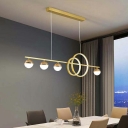 6 Light Pendant Chandelier Loft Style Round Shape Metal Hanging Lights