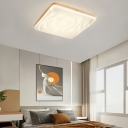 Acrylic Geometric Flush Mount Light Contemporary LED Wood Ceiling Flush Mount