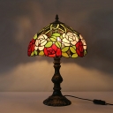 Tiffany Dome Shaped Table Lamp Stained Glass 18