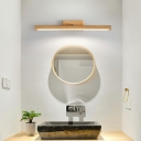 Vanity Wall Sconce Contemporary Style Vanity Mirror Lights Wood for Bathroom
