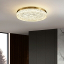 Round Flush Mount Lighting Copper Flush Mount Ceiling Light for Living Room Bedroom