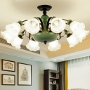 American Simple Ceramic Ceiling Lamp Creative Lily of The Valley Ceiling Light Fixture