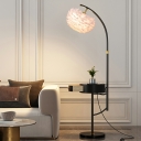 1 Light Floor Lamp Contemporary Style Dome Shape Metal Standing Lights