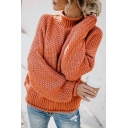 Stylish Girls Sweater Solid Long Sleeves Rib Hem Mock Neck Relaxed Pullover Sweater