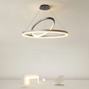 Modern Chandelier Minimalist Crossing Circles Chandelier for Living Room Bedroom