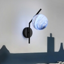 1 Light Sconce Lights Kids Style Globe Shape Metal Wall Lighting Fixtures
