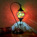 1 Light Nightstand Lights Traditional Style Ball Shape Metal Night Table Lamps