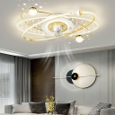 Contemporary Flush Mount Fan Light Luxury Acrylic Flushmount for Living Room