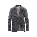 Men's Slim Denim Jacket Autumn Casual Long Sleeve Single Breasted Jacket