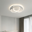 Two Rings Flush Ceiling Light Modern Acrylic Living Room Flush Lamp