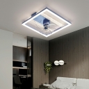 2 Light Flush Light Fixtures Minimalistic Style Geometric Shape Metal Ceiling Mounted Light