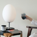 1 Light Nightstand Lights Modernist Style Egg Shape Metal Night Table Light