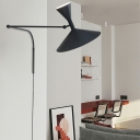 Head Rocker Arm Lamp Adjustable Rotating Horn Wall Lamp for Living Room Master Bedroom
