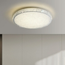 1 Light Flush Light Fixtures Minimalistic Style Round Shape Crystal Ceiling Mounted Lights
