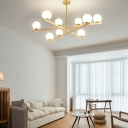Nordic Magic Bean Chandelier Modern Minimalist Branch Wood Chandelier for Living Room