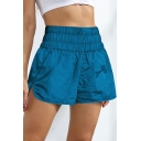 Modern Women Shorts Whole Colored Front Pocket Elasticated Mid Waist Shorts