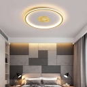 Round Flush-Mount Light Fixture Contemporary Style Flush Mount Ceiling Light Acrylic for Bedroom