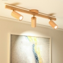 5 Light Close To Ceiling Fixtures Minimalistic Style Tube Shape Metal Flushmount Lighting