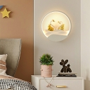 Round LED Sconce Light Contemporary Style Wall Sconce Lighting for Bedroom