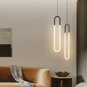 Modern Minimalist Line Single Pendant Creative U-shaped Long Hanging Lamp