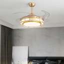 Semi-Flush Mount Ceiling Light Modern Style Acrylic Semi Fan Flush Mount Light for Living Room