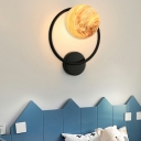 1 Light Wall Lighting Fixtures Kids Style Planet Shape Metal Sconce Lights