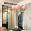 French Romantic Chandelier Creative Ball Glass Chandelier for Living Room