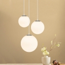 Nordic Simple Ball Pendant Personality White Glass Hanging Lamp