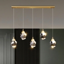 Modern Creative Pendant Creative Geometric Crystal Hanging Lamp for Dining Room