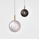 Round Hanging Lamps Modern Style Ceiling Pendant Light Glass for Living Room