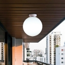 1 Light Flush Lamp Fixtures Minimalist Style Globe Shape Metal Ceiling Mounted Light