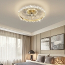 Acrylic Flush Fan Light Kid's Room Style Flush Mount Fan Lamps for Bedroom