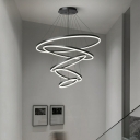 Nordic Minimalist Circle Chandelier Creative LED Multi Layer Chandelier for Hall