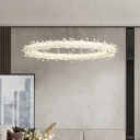 Postmodern Crystal Chandelier Simple Light Luxury Circle Chandelier for Living Room