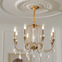 French Classic Crystal Chandelier Creative Metal Candle Chandelier