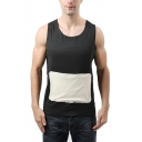 Unique Tank Color Block Sleeveless Slim Fitted Round Neck Tank Top for Men