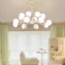 Nordic Simple Macaron Chandelier Creative Wood Art Chandelier for Living Room