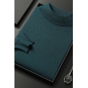 Fancy Sweater Pure Color Long Sleeves Mock Neck Regular Fit Knit Pullover Sweater for Boys