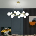 Nordic Light Luxury Chandelier Creative Glass Ball Chandelier for Living Room